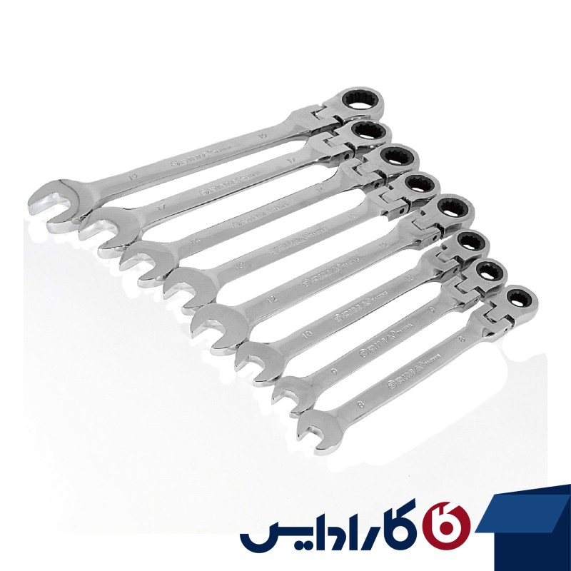 آچار یکسر رینگ جغجغه ای 8عددی 19 - 8 هنس مدل 16658MU